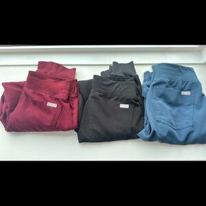 Figs joggers scrub bottoms - Burgundy, Black, and Blue
